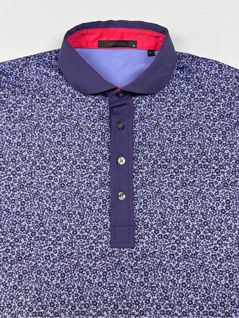 Men’s Medium Greyson Purple Performance Golf Polo Short Sleeve Shirt - Picture 2 of 7